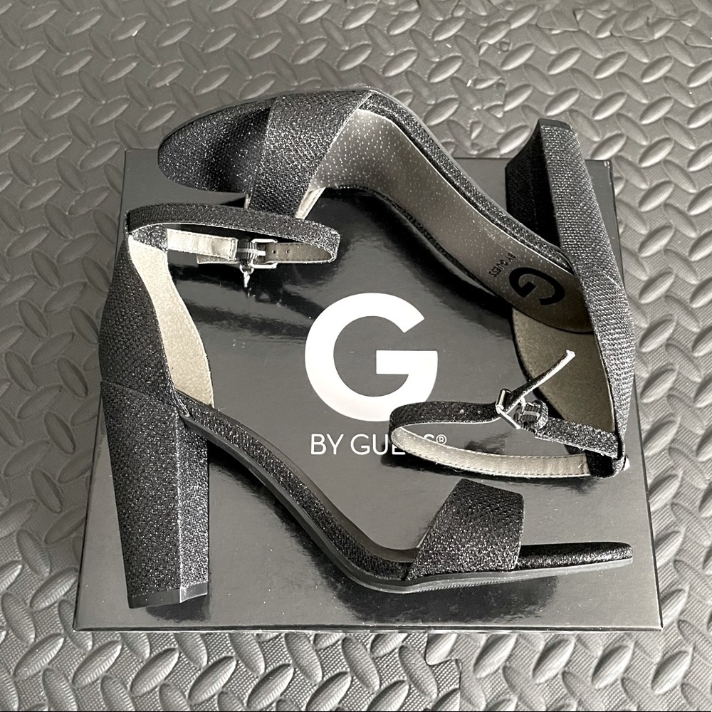 G by Guess Shantel 5 Metallic Ankle Strap Dress Sandals (Women’s Size 7.5)